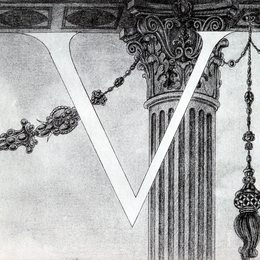 奥博利·比亚兹莱(Aubrey Beardsley)高清作品:Design of Initial V