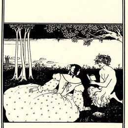 奥博利·比亚兹莱(Aubrey Beardsley)高清作品:Front Cover for The Yellow Book Vol. V