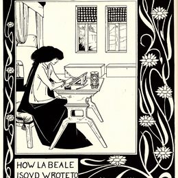 奥博利·比亚兹莱(Aubrey Beardsley)高清作品:How La Beale Isoud Wrote to Sir Tristram