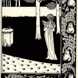 奥博利·比亚兹莱(Aubrey Beardsley)高清作品:La Beale Isoud at Joyous Gard