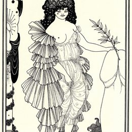 奥博利·比亚兹莱(Aubrey Beardsley)高清作品:Lysistrata Shielding Her Coynte