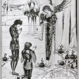 奥博利·比亚兹莱(Aubrey Beardsley)高清作品:The achieving of the Sangreal