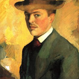 《带帽子的自画像》奥古斯特·麦克(August Macke)高清作品欣赏