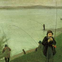 《莱茵河钓鱼者》奥古斯特·麦克(August Macke)高清作品欣赏