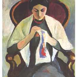 《女缝纫》奥古斯特·麦克(August Macke)高清作品欣赏