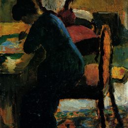 《伊丽莎白在桌上》奥古斯特·麦克(August Macke)高清作品欣赏