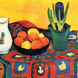 《静物风信子地毯》奥古斯特·麦克(August Macke)高清作品欣赏