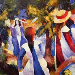 《绿色中的女孩》奥古斯特·麦克(August Macke)高清作品欣赏