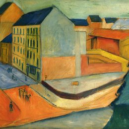 《我们骑马的街道，波恩》奥古斯特·麦克(August Macke)高清作品欣赏