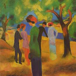 《穿绿色夹克的女人》奥古斯特·麦克(August Macke)高清作品欣赏