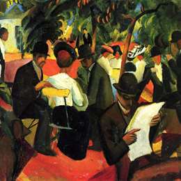 《花园餐厅》奥古斯特·麦克(August Macke)高清作品欣赏