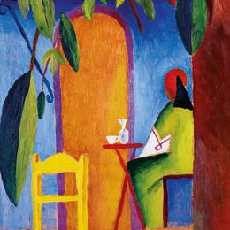 《土耳其咖啡馆（二）》奥古斯特·麦克(August Macke)高清作品欣赏