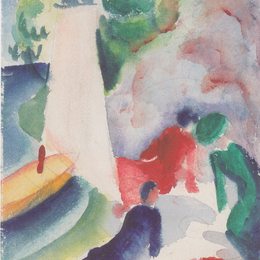 《海滩野餐》奥古斯特·麦克(August Macke)高清作品欣赏