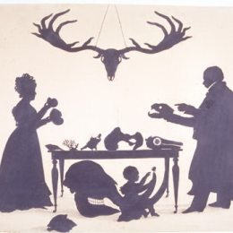 《威廉巴克兰和他的妻子和儿子弗兰克，检查巴克尔》奥古斯特·爱德华(Auguste Edouart)高清作品欣赏