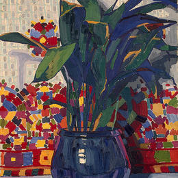 《花卉》奥古斯特·赫尔宾(Auguste Herbin)高清作品欣赏
