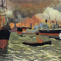 《汉堡港》奥古斯特·赫尔宾(Auguste Herbin)高清作品欣赏