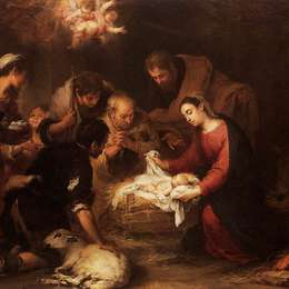 《牧羊人的朝拜》巴托洛梅·埃斯特万·穆立罗(Bartolome Esteban Murillo)高清作品欣赏
