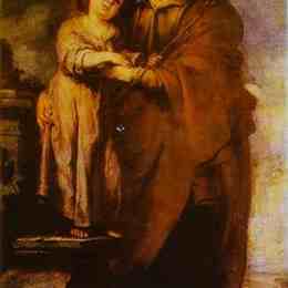 《约瑟夫带着婴儿克里斯》巴托洛梅·埃斯特万·穆立罗(Bartolome Esteban Murillo)高清作品欣赏