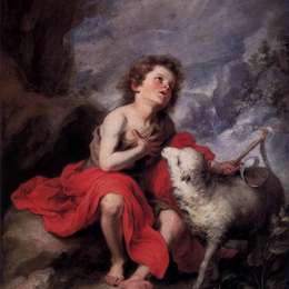 《施洗儿童圣约翰》巴托洛梅·埃斯特万·穆立罗(Bartolome Esteban Murillo)高清作品欣赏