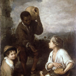 《两个农家男孩和一个黑人男孩》巴托洛梅·埃斯特万·穆立罗(Bartolome Esteban Murillo)高清作品欣赏