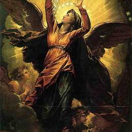 《披着太阳的女人逃离了迫害》本杰明·韦斯特(Benjamin West)高清作品欣赏