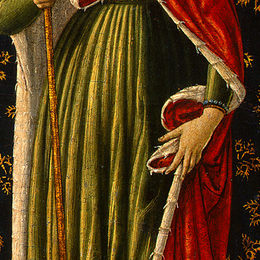 《圣厄秀拉与天使和捐助者（细节）》贝诺佐·哥佐利(Benozzo Gozzoli)高清作品欣赏