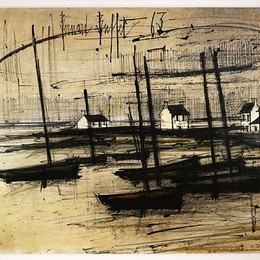 贝尔纳·布菲(Bernard Buffet)高清作品:Bateaux de p&amp;ampêche