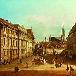 《维也纳罗布科维奇宫观》贝尔纳多·贝洛托(Bernardo Bellotto)高清作品欣赏