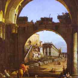 贝尔纳多·贝洛托(Bernardo Bellotto)高清作品:Capriccio of the Capitol