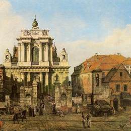 《华沙卡梅利特教堂》贝尔纳多·贝洛托(Bernardo Bellotto)高清作品欣赏