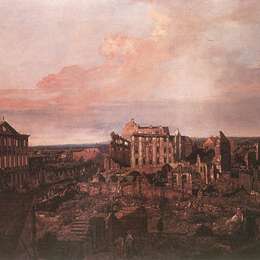 《德累斯顿，菲律宾的废墟》贝尔纳多·贝洛托(Bernardo Bellotto)高清作品欣赏