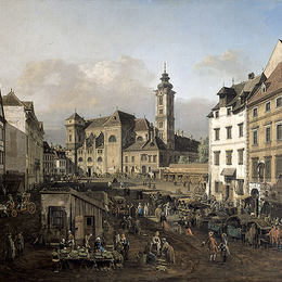 贝尔纳多·贝洛托(Bernardo Bellotto)高清作品:Freyung in Vienna, View from the southeast