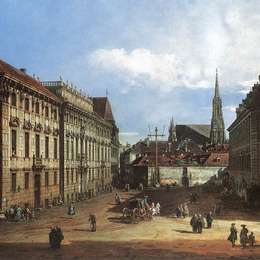 贝尔纳多·贝洛托(Bernardo Bellotto)高清作品:Vienna, the Lobkowitzplatz