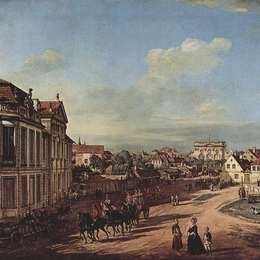 《华沙泽拉扎纳广场广场观》贝尔纳多·贝洛托(Bernardo Bellotto)高清作品欣赏