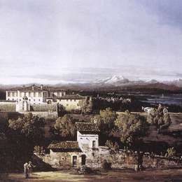 贝尔纳多·贝洛托(Bernardo Bellotto)高清作品:View of the Villa Cagnola at Gazzada neVarese