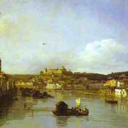 贝尔纳多·贝洛托(Bernardo Bellotto)高清作品:View of Verona and the River Adige from the Ponte Nuovo