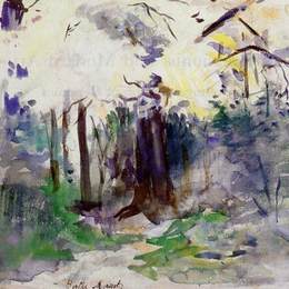 贝尔特·摩里索特(Berthe Morisot)高清作品:Autumn in the Bois de Boulogne