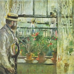 《尤金马奈在怀特岛》贝尔特·摩里索特(Berthe Morisot)高清作品欣赏
