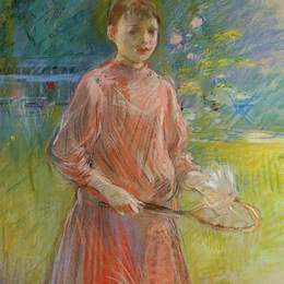 贝尔特·摩里索特(Berthe Morisot)高清作品:Girl with Shuttlecock (also known as Jeanne Bonnet)