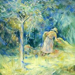 贝尔特·摩里索特(Berthe Morisot)高清作品:Haying at Mezy