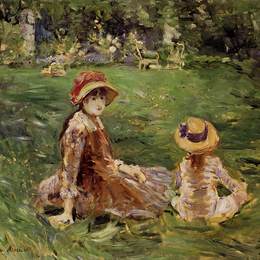 贝尔特·摩里索特(Berthe Morisot)高清作品:In the Garden at Maurecourt