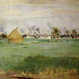 贝尔特·摩里索特(Berthe Morisot)高清作品:Landscape at Gennevilliers