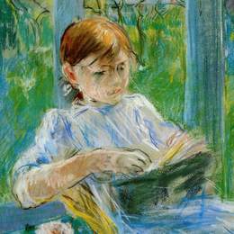 贝尔特·摩里索特(Berthe Morisot)高清作品:Portrait of the Artists Daughter, Julie Manet, at G