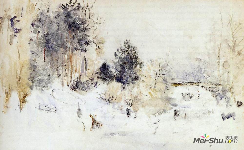 贝尔特·摩里索特(berthe morisot)高清作品《雪域景观(又名弗罗斯特)