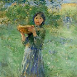 《一碗牛奶》贝尔特·摩里索特(Berthe Morisot)高清作品欣赏