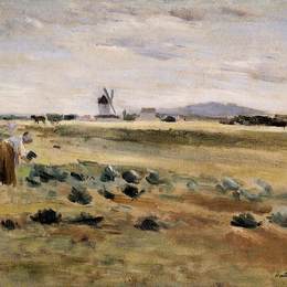 贝尔特·摩里索特(Berthe Morisot)高清作品:The Little Windmill at Gennevilliers