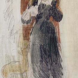 《小提琴》贝尔特·摩里索特(Berthe Morisot)高清作品欣赏