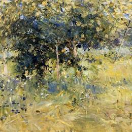 贝尔特·摩里索特(Berthe Morisot)高清作品:Willows in the Garden at Bougival