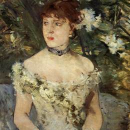 《穿长袍的年轻女孩》贝尔特·摩里索特(Berthe Morisot)高清作品欣赏