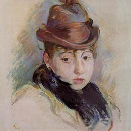 贝尔特·摩里索特(Berthe Morisot)高清作品:Young Woman in a Hat (Henriette Patte)